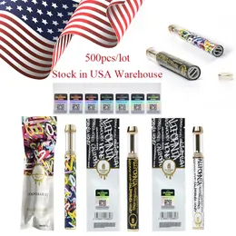 Stock en EE. UU. Almacén California Honey E Cigarettes 1.0ml Rainbow White Black Recargable 10 cepas disponibles Desechable Vape Pen Cartuchos de Vape vacíos 500pcs