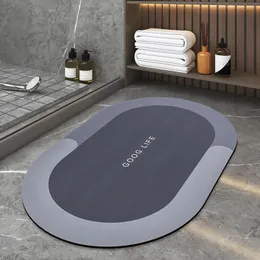 Mattor Super Absorberande badmatta som inte halkar badrumsmatta oval ingångsdörr vardagsrum sovrum balkongområde matta toalett golvmattor