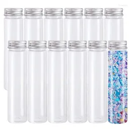 Storage Bottles 6Pcs/12Pcs Clear Plastic Test Tube With Cap 32x143mm Flat Bottom Large Capacity Transparent Lab Supplies Party Favors