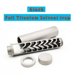 6inch Titanium Monocore Solvent Trap 1.37 "OD 1/2" x28 5/8 "x24 Single Core Baffle Inline 10mm hål