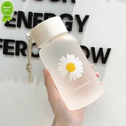 500 ml plaststrå kopp söt tusensköna blommor björn kopp transparent vatten flaskor tecknad drinkware frostad läcksäker kopp koppen