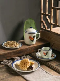 Narzędzia do herbaty kawy do restauracji hotel stołowy stołek stołowy duży czerwony kutas herbata filiżanka kubka kubka z oświetlonym spodkiem kawy P230508