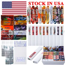 STOCK IN USA Warehouse CAKE 5th Sigarette elettroniche usa e getta 1 ml Ricaricabile Colpisce diversi 10 gusti Vuoti Baccelli per dispositivi Caricatore di tipo C 280 mAh vuoti Penne Dab per olio denso