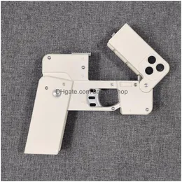 Gun Toys Ic380 Cell Phone Toy Pistol Soft Folding Blaster Shooting Model For Adts Boys Children Outdoor Games Drop Delivery Gifts