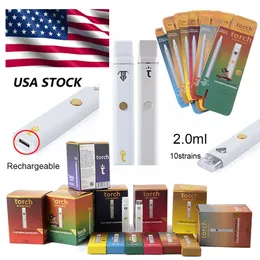 TORCH Diamond Vapes Rechargeable Disposable E cigarettes Empty Pens 2ml Big Capacity Type C Charging Port 280mah USA Warehouse