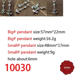 10030 Fashionable S925 Sterling Silver Vintage Cross Flower Pendant Net Red Boat Anchor Letter Personalized Classic Punk Hip Hop Style