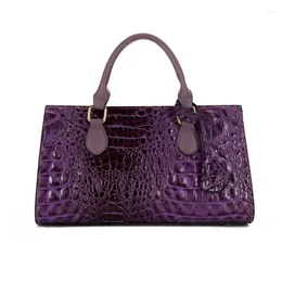 Kvällspåsar högkvalitativa handväskor för kvinnor designer lyxig stor kapacitet krokodil mönster läder axel crossbody väska stort mode