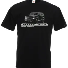 Herr t-shirts lada niva off road 4x4 russisische bil suv bil est mäns roliga sommar män kläder t skjortor 230508