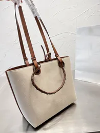 Loe The Canvas Tote Small Design Luxury Bag Top Handle Shoulder Bag Shopper Bags Handtasche Beach Bag Classic Vintage 23CM