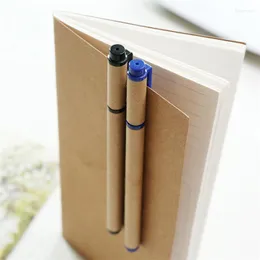 1pc 0.5mm Creative Simple Kraft Paper Tube Gel Pen Signing For School Writing Novelty Stationery Office Gifts