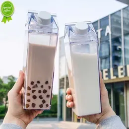 500 ml/1000 ml kreativt hem mjölk kartong vatten flaska transparent plast bärbar klar låda mjölklagringsflaska