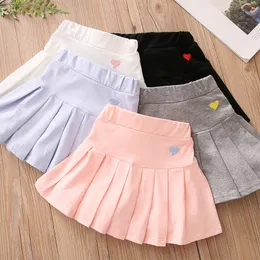 Skirts Summer Fashion 3 4 6 8 9 10 12 Years Cotton School Children Clothing Dance Training For Lovey Baby Girls Skirt With Shorts 230508