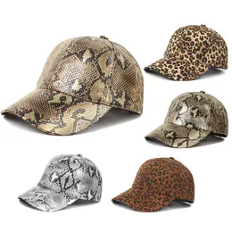 Snapbacks Moda Uomo Donna Pelle di serpente Stampa Pelle Papà Cappello Berretto da baseball Visiera Berretto Classico regolabile Cappelli casual Hip-hop Gorras G230508