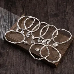 Charm Bracelets Vintage Silver Plated Lucky Words für Frauen Creative Bring Wealth Safe Good Luck Wristband Bracelet Friendship Jewelry