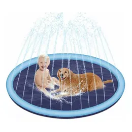 Sprutor hundtvätt badtvätt husdjur sprinklare pad simning pool sommar hund lek kylmatta stänk utomhus trädgård fontän