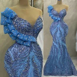 2023 May Aso Ebi Ebi Crystals Dress Prom Dress Dress Lacined Lace Mermaid Evening Festa formal