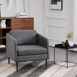 Ktaxon Mid Century Accent Chair, bronzing stoffen stoffen stoel stoel, moderne clubstoelen met zijzakken voor woonkamer slaapkamer donkergrijs