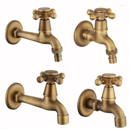 Bathroom Sink Faucets Faucet Luxury Antique Brass Water Tap Outdoor Garden Bibcock Washing Machine