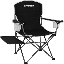 FUNDANGO Folding Camping Chairs Portable Lawn Chairs with Side Table for Adults Supports up to 300 lbs