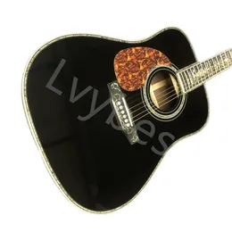 LVYBEST 41 "D45 Series lyx BK Color All Abalone Mosaic Acoustic Guitar