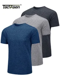 Camisetas masculinas tacvasen 3 pacotes de verão camisetas masculinas Camisetas de manga curta 3 peças/lote wicking rápido tees casuais secos de ginástica 230508