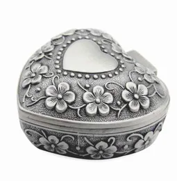 Klassisk vintage antik hjärtaform smycken box ring liten prydnadsförvaring arrangör bröst julklappar h2205055109657
