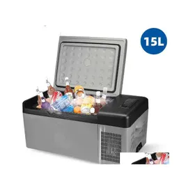 Bilkylskåp 15L 25L Portable Zer Kyl 12/24/220V 45W Kompressor Small Kylare för fordonsbil utomhuskampicknick Drop Delive Dhwja