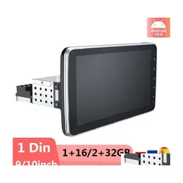 Samochodowe audio 1din Radio Rotatable Mtimedia Player 10 -calowa odbiornik stereo SN SN GPS WiFi 4G FM Android10.0 Regulowany film z kroplą wideo DHFD0