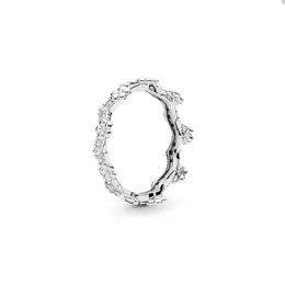 Bringling Flower Crown Pierścień dla Pandora 925 Sterling Srebrna impreza Pierścieczy biżuterii Pierścienie dla kobiet Sióstr Gift Crystal Diamond Browling Pierścień z oryginalnym pudełkiem