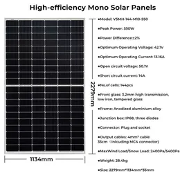 Jsdsolar on Grid Komplettset 6-33 kW W Monopanel + IP65-Wechselrichter + Lifepo4-Batterie DIY-Hybrid-Solarsystem