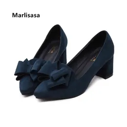 Height Increasing Shoe Fashion Pointed Toe Navy Blue Bow Tie High Heel Shoes Ladies Casual Sweet Wine Red Black Pumps Salto Alto G5750 230508