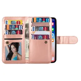 PU-Leder-Brieftaschenhülle für iPhone 13 12 Mini 11 14 Pro Max Flip Cover SE2020 XR XS Max 8 7 Plus Magnetische Folio-Kartensteckplatzqualität