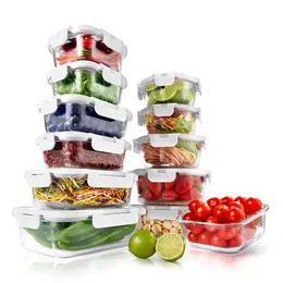 NutriChef White 24-Piece High Quality Glass Food Storage Containers