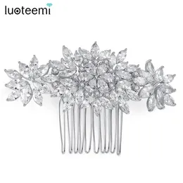 Bröllopshårsmycken Luoteemi Gorgeous Flower Accessories for Women Trendy Fashion Comb Decoration Bridesmaid 230508