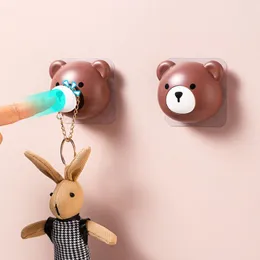 Hooks Key Home Storage Fashion Cute Cartoon Bear Nose Nail Free Installation Wall Decorative Strong Bearing