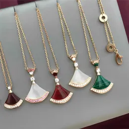 New Designer Necklace for Fashionable Charming Fan Shaped Gold High-quality Steel Luxury Jewelry