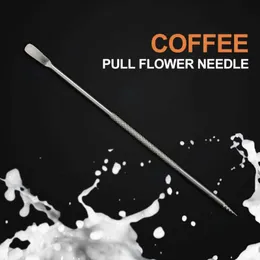 Coffee Art Needles 1PC Stainless Steel Coffee Latte Art Pen Drawing Needle Cappuccino Latte Espresso Coffee Tamper Needle Barista Tool Kitchen Tool P230509