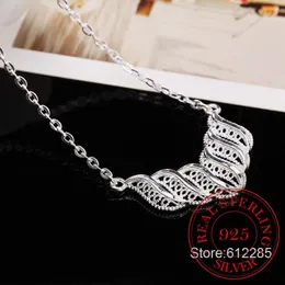 Kedjor 925 Sterling Silver Fine Jewelry Vintage Tassel Gorgeous Long Chain PendantNecklace Sterling-Silver Choker Halsband för kvinnor