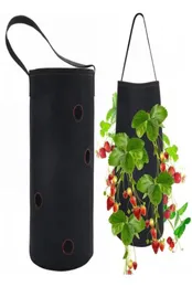 Donice doniczki 2PCS Sadzenie ogrodowe Wastać torba Strawberry Pionowa torebka kwiatowa korzeń oddychający warzywne potrawy wielokrotnego użytku plante6599954