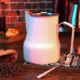 Milk Jugs Frothing Pitcher 350 500 ml Rostfritt stål kaffe för espresso latte Art Barista Steam 230508