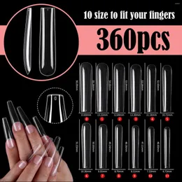 False Nails 360st Set Fake Nail Tips Transparent Polish Extension Art Manicure Portable Pocket Beauty Supplies