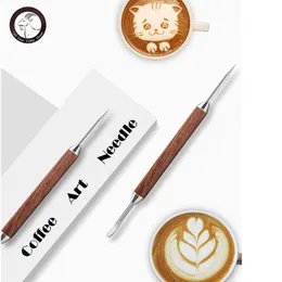 Coffee Art Needles Coffee decoration latte art pen tampering needle high quality fancy stick coffee kitchen tools pull needle flower P230509