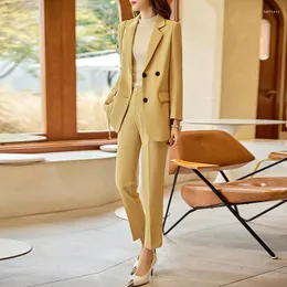 Costumes pour femmes rétro revers col veste costume femmes 2023 printemps automne en vêtements d'extérieur mode bureau dame banlieue femme Blazer manteau