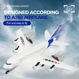 Aeronaves elétricas/RC Giroscópio Airbus Airbus A380 P520 RC Toys de espuma de avião RC 2.4g Plano de asa fixa Toys Outdoor Drone Drone Easy Fly Children Gift 230509