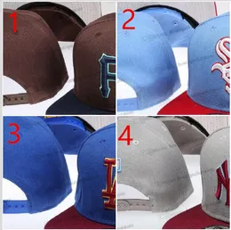 84 Färger Mäns baseball snapback-hattar Royal Blue Hip Hop Pink New York "Sport Justerbar Caps Chapeau Yellow Colorful Letters Hat With Grey Under Brim MA9-01
