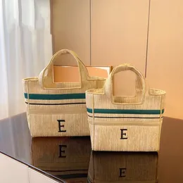 Saco de bolsas de compras tecidas de designer de aparecimento de bordado super alto bordado lafite saco de praia de viagem trançada às pressas para viagens de praia