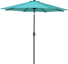 Patio Outdoor Market Paraply med aluminium automatisk lutning och vev utan bas, sjöblå
