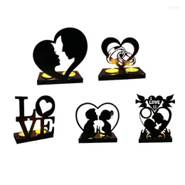 Portacandele K1MF Portacandele in metallo Candeliere da matrimonio Romantic Love Heart Stand Gift