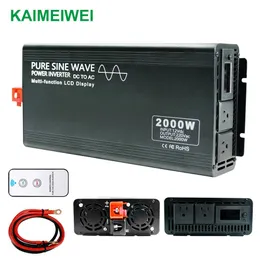 순수한 사인 웨이브 인버터 전력 변환기 연속 전력 3000W 피크 전력 6000W DC 12V 24V 36V 48V to AC 110V 240V LCD 디스플레이