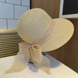 Stingy Brim Hatts for Women Bucket Bowknot Straw Sol Summer Spring Outdoor Sombreros de Mujer 230508